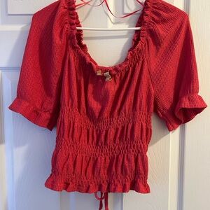 Pink Smocked Women's Top